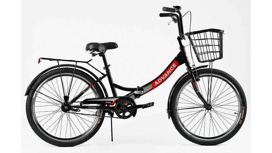 Складаний велосипед Corso Advance 24" AD-24400 з кошиком