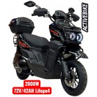 Електроскутер Corso BlackFury BF-755147 (2800W, 72V/40AH) літій-залізо-фосфатний, запаc 103 км.
