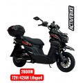 Електроскутер Corso BlackFury BF-755147 (2800W, 72V/40AH) літій-залізо-фосфатний, запаc 103 км.