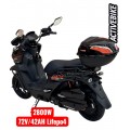Електроскутер Corso BlackFury BF-755147 (2800W, 72V/40AH) літій-залізо-фосфатний, запаc 103 км.