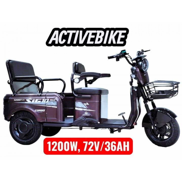 Електричний трицикл Corso SIG-10 MAX SM-302088 (1200W, 72V/36Ah) запас ходу 75 км.