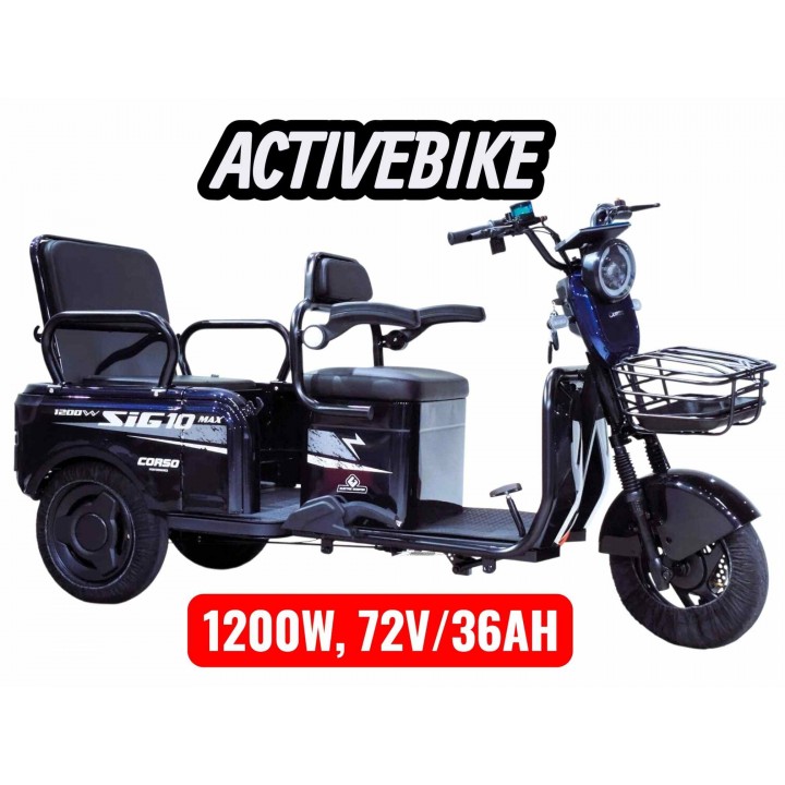 Електричний трицикл Corso SIG-10 MAX SM-634082 (1200W, 72V/36Ah) запас ходу 75 км.