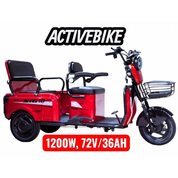 Електричний трицикл Corso SIG-10 MAX SM-704094 (1200W, 72V/36Ah) запас ходу 75 км.