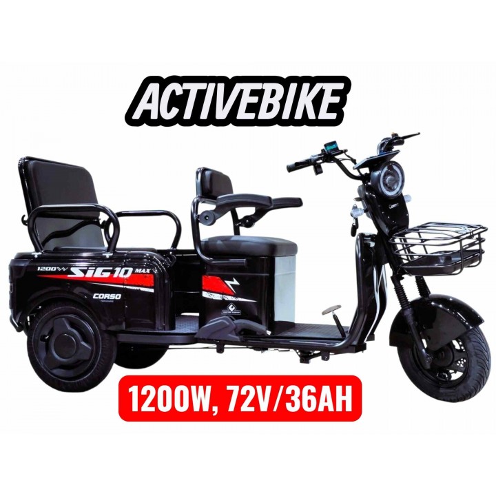 Електричний трицикл Corso SIG-10 MAX SM-907410 (1200W, 72V/36Ah) запас ходу 75 км.